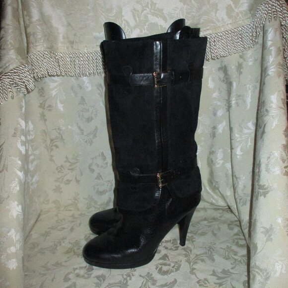 EUC Cole Haan black Kennedy suede boots size 9 - Picture 1 of 11